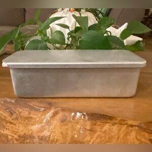 VTG 1950s Aluminum Bread Loaf Cake Meatloaf Pan w Sliding Lid 10x3”